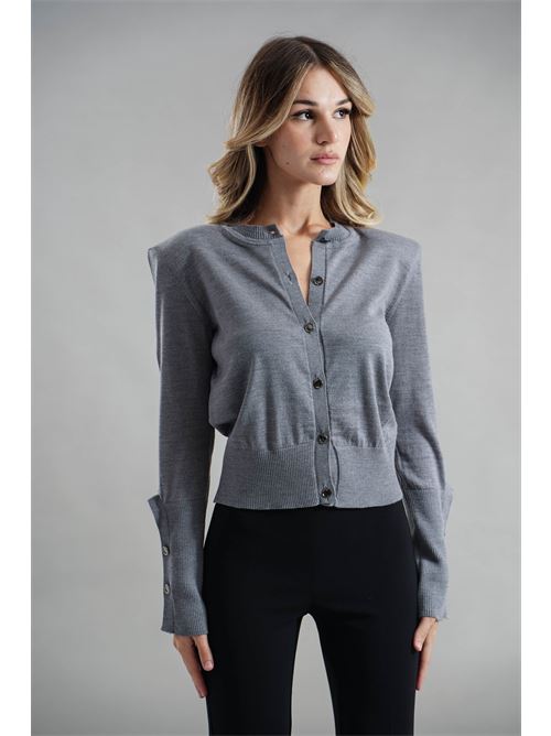 Cardigan in lana merino Simona Corsellini | A25CPCRE0201GRAPHITE MELANGE